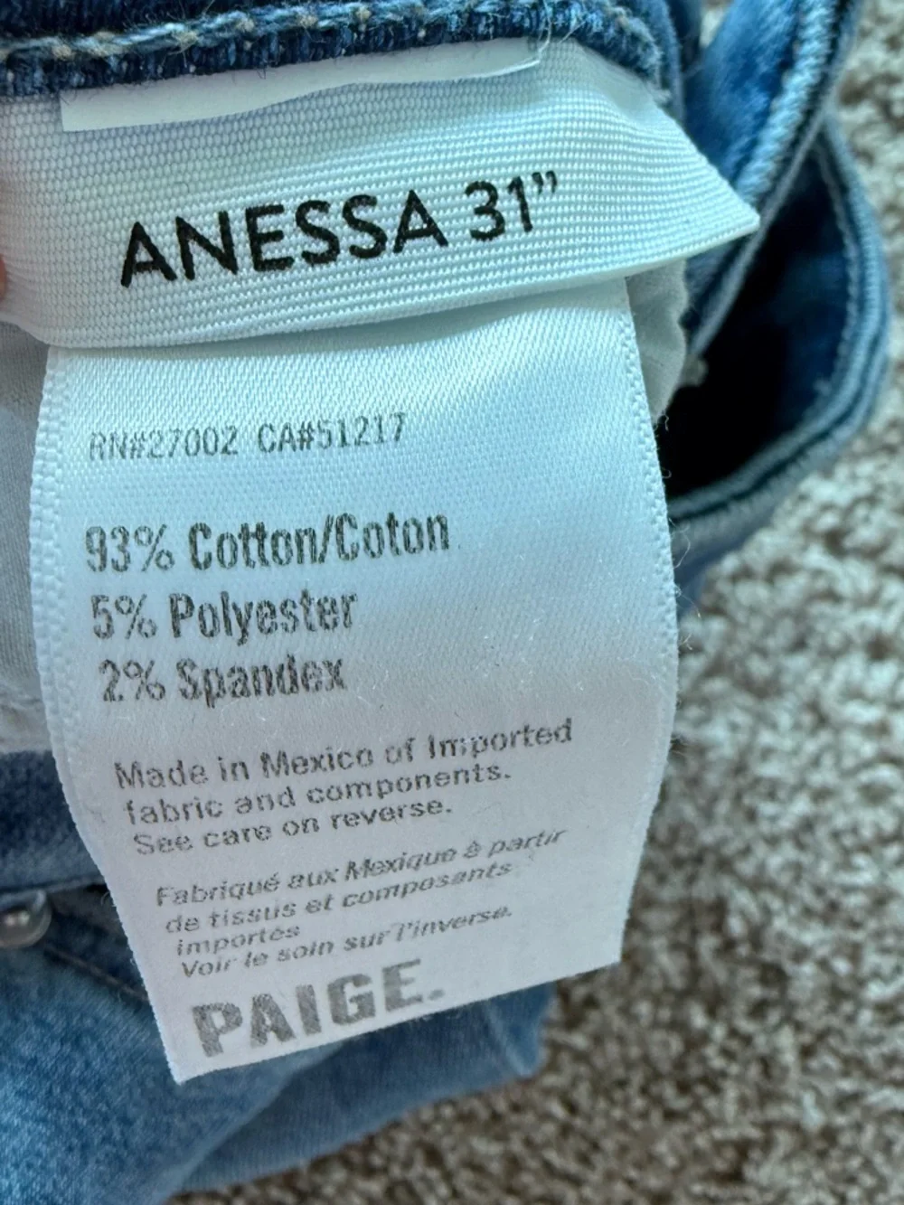 PAIGE Anessa High Rise Wide Leg Raw Hem Jeans Flamenco Distressed Denim 25 - Picture 12 of 13